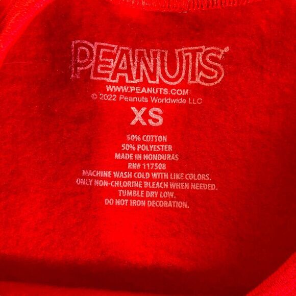 Peanuts Snoopy Astronaut Womens Red Crewneck Sweatshirt Size XS NWT - Picture 3 of 12